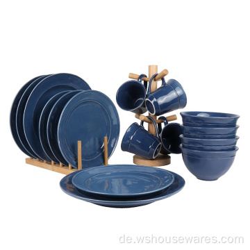 16pcs Steinzeug -Abendessen Set